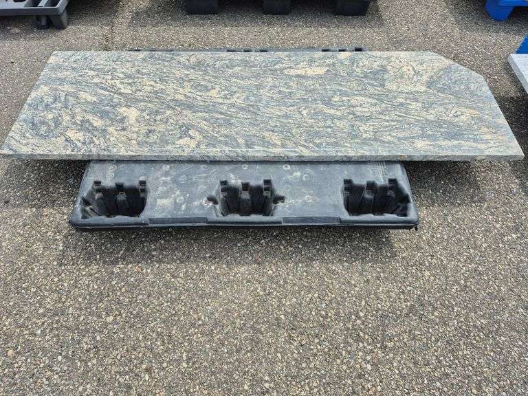 Slab of Granite (Grey/Black/Beige Veining Pattern)