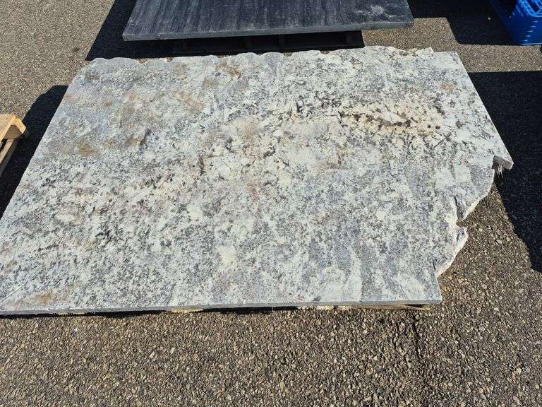 Slab of Granite Irregular Shape (White/Grey/Black/Beige Marbling Pattern)