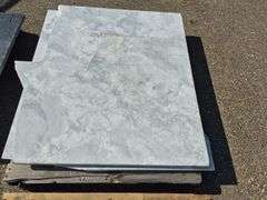 2 Slabs of Granite (Both White with Light and Dark Grey Veining Pattern)