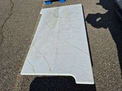 Slab of Granite Irregular Shape (White with Beige and Grey Veining)