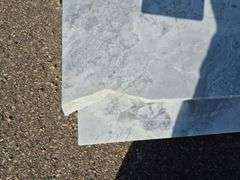 2 Slabs of Granite (Both White with Light and Dark Grey Veining Pattern)