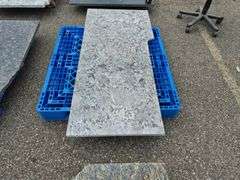 Slab of Granite (White/Grey Marbling Pattern with Brown)