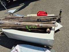 Pallet with Granite Countertop with Sink, Bar Stool, Gas Can, Bathtub, & Misc.