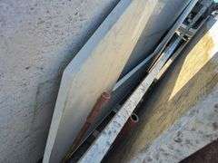 Slab of Granite L-Shaped (White with Black/Grey/Beige Veining/Marbling Pattern)