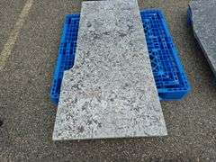 Slab of Granite (White/Grey Marbling Pattern with Brown)