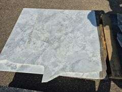 2 Slabs of Granite (Both White with Light and Dark Grey Veining Pattern)