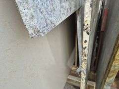 Slab of Granite Irregular Shape (White with Grey/Beige/Brown/Light Purple Speckled Pattern)