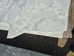 2 Slabs of Granite (Both White with Light and Dark Grey Veining Pattern)