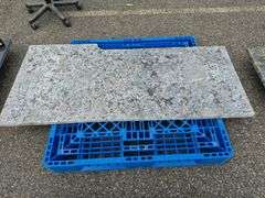 Slab of Granite (White/Grey Marbling Pattern with Brown)