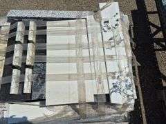 Pallet of Assorted Granite Slabs of Varying Shapes, Sizes and Colors
