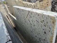 Slab of Granite Irregular Shape (White with Grey/Purple/Beige Speckled Pattern)