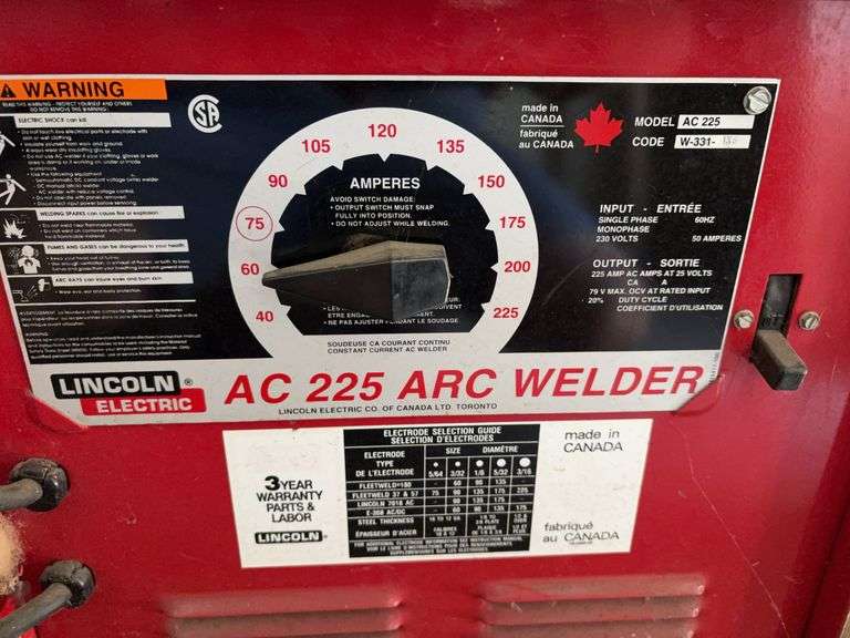 Lincoln AC 225 Arc Welder, Heavy Duty Extension Cords & Misc. Metal