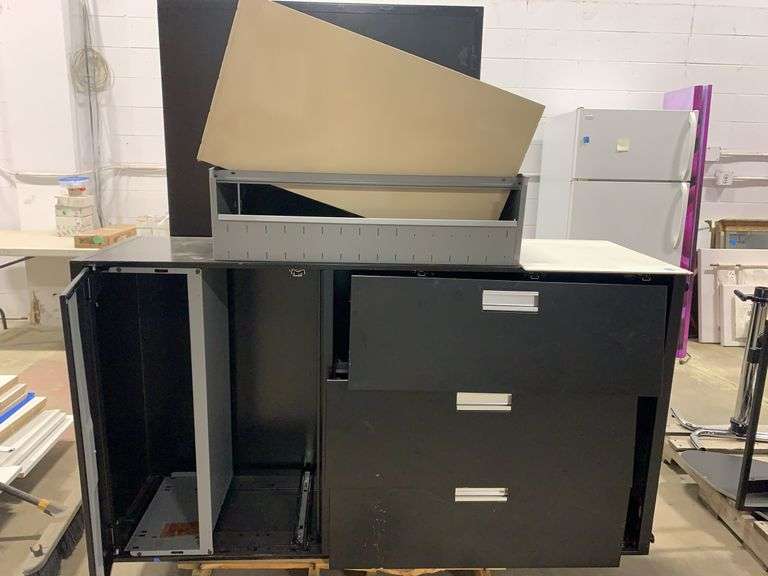 Black Metal Filing Cabinet (x2)