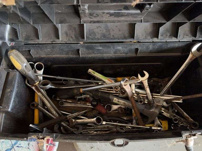 Black Tool Box w/ Assorted Tools