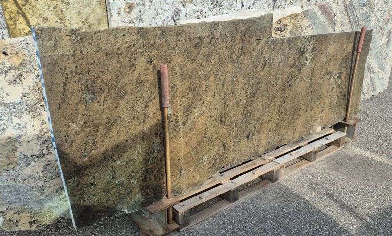 Slab of Granite Irregular Shape (Brown with Grey and Black Veining Pattern)