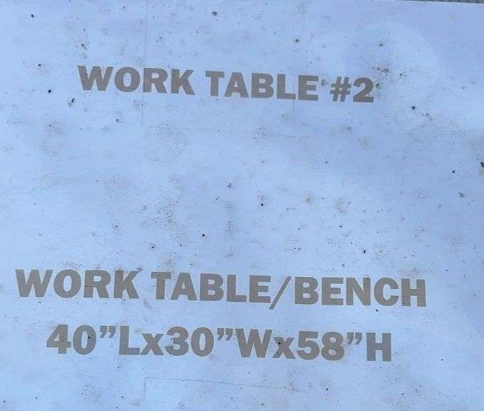 Work Table/Bench (40"Lx30"Wx58"H)
