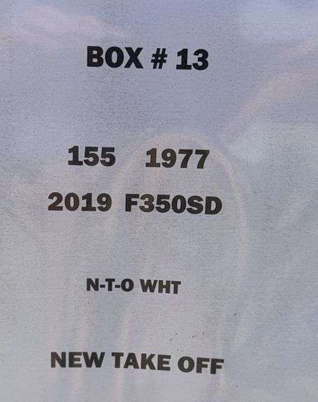 2019 F350SD Box/White (New Take-Off)