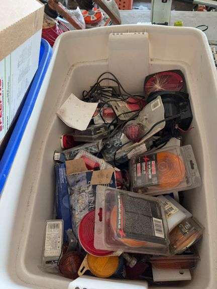 Cans of Paint/Paint Thinner, Various Turn Signal Lights, Etc.