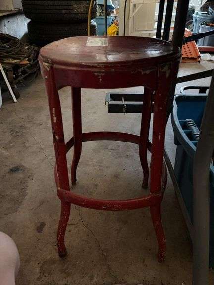 (3) Storage Bins, Opened Paints, Stool & Misc.