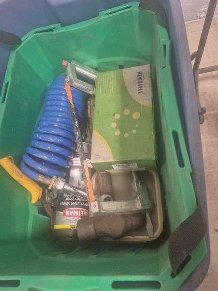 Mitre Saw, 3 Cordless Drills (no batteries), Mixer for Drill, Crank Jack & Misc.