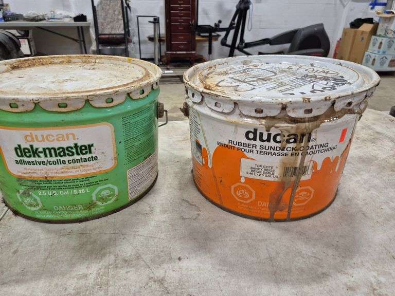 Partial Can of Ducan Dek-Master Adhesive & Partial Can of Duncan Rubber Sundeck Coating
