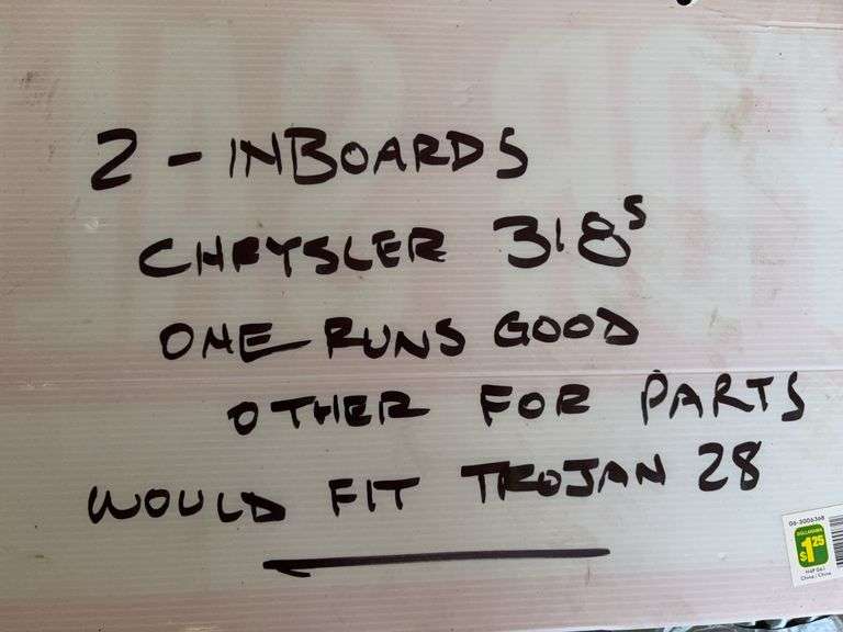(2) Inboard Chrysler 318 Engines for Trojan 28 Boat