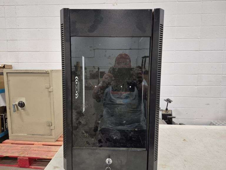 Microwave, 9 Wall Mounted Speakers, Storage Unit for Computer Hardware, Sony Amplifier