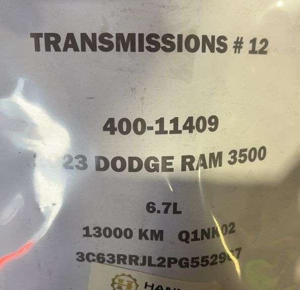 2023 Dodge RAM 3500 Transmission
