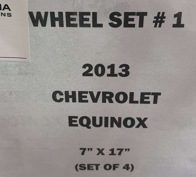 2013 Chevrolet Equinox Wheel Set 7"x17" (4x)