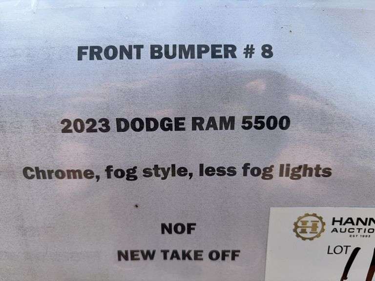 Single 2023 Dodge RAM 5500 Front Bumper (New Take Off)