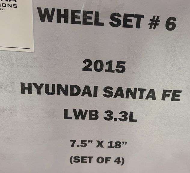 2015 Hyunday Santa Fe Wheel Set 7.5"x18" (4x)