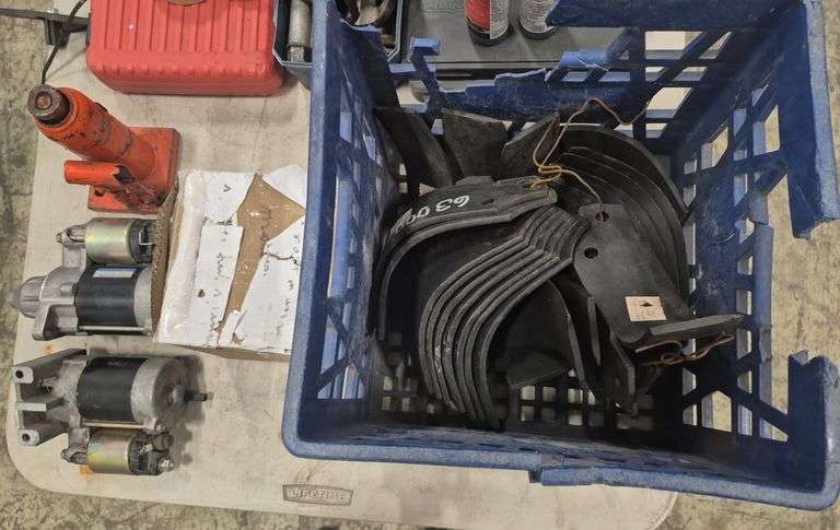 (2x) 12V Small Engine Starters, 1T Hydraulic Jack, 28 Machio Rototiller Blades, Mower Hub Spindle