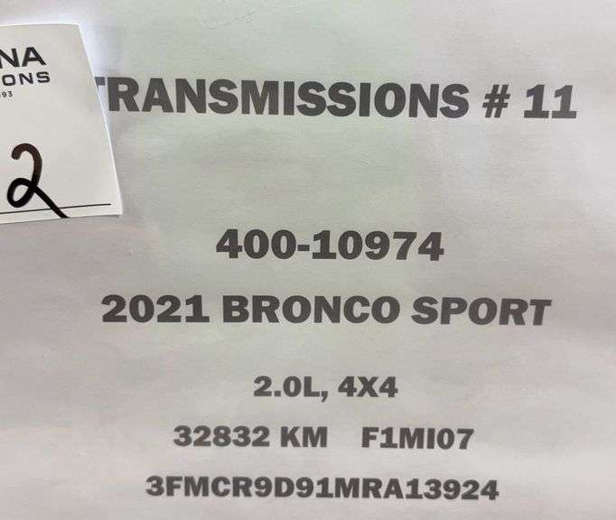 2021 Bronco Sport Transmission