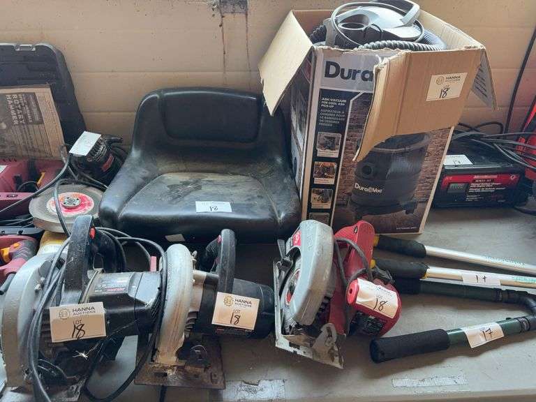 8gal Dura Vac (Ash Vaccuum), Skil Circular Saw and Replacement Seat