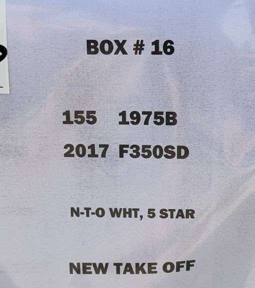 2017 F350SD Box/White (New Take-Off)