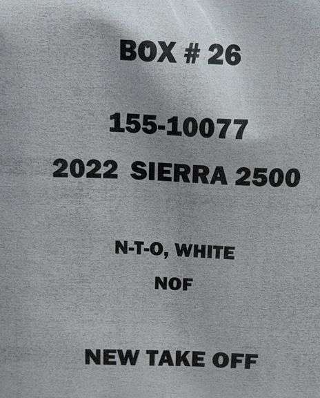 2022 Sierra 2500 Box (White) (New Take Off)