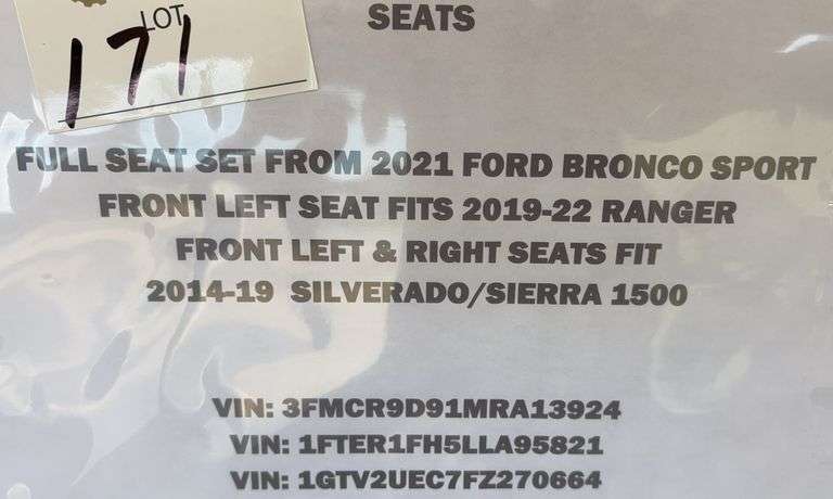 Car Seats from Multiple Years and Models