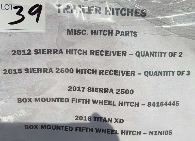 Misc. Trailer Hitch Parts