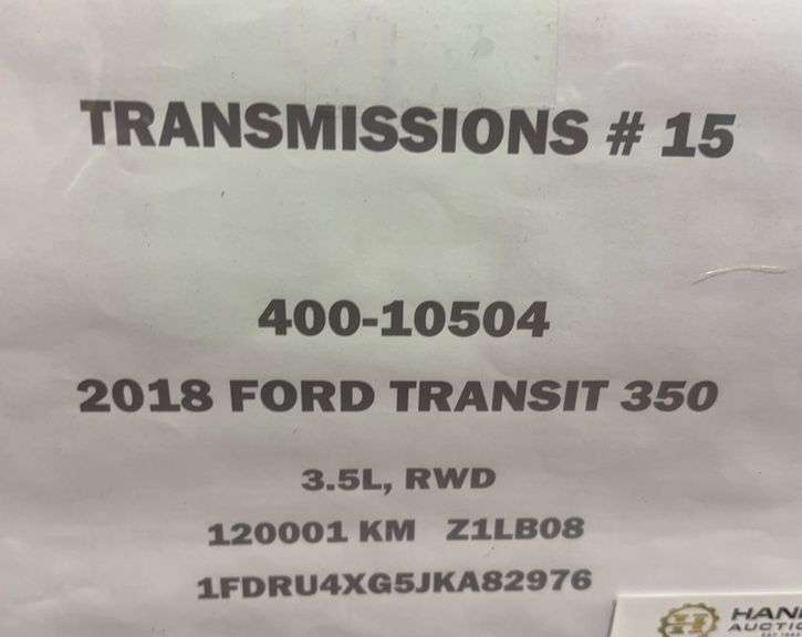 2018 Ford Transit 350 Transmission