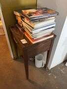 Assorted Books and Side Table