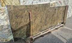 Slab of Granite Irregular Shape (Brown with Grey and Black Veining Pattern)