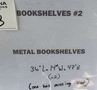Metal Book Shelf 36"Lx14"Wx47"H (2x)