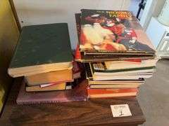 Assorted Books and Side Table