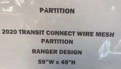 2020 Transit Connect Wire Mesh Partition