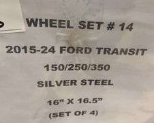 2015-2024 Ford Transit Wheel Set 16"x16.5" (4x)