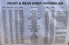 Pallet of Front and Rear Strut Assemblies (Multiple Year and Model)