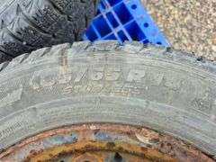 3 Michelin X-Ice Tires Mounted on Rims (185/65R15)