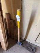 Miter Saw Stand, Folding Chair, Lumber and Sledge Hammer