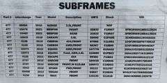Subframes (Multiple Make and Model)