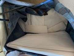 Tile Saw, Portable Vaccuum Cleaner, Straps, Steel Trash Can, Etc.